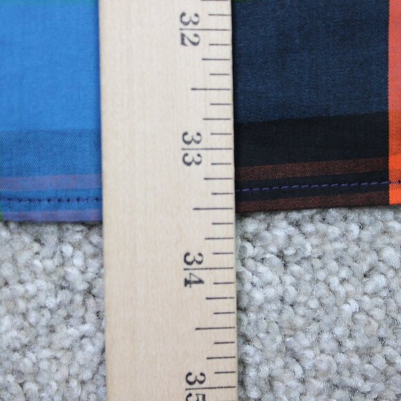 Gitman Bros Shirt Mens XL Blue/Black/Orange 100% Cotton Long Sleeve Button Down - Picture 13 of 14